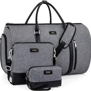 Convertible Garment Duffel Bag for Travel - Carry On Garment Bags With Toiletry Bag Large Weekender Bag for Men Women 2 in 1 Hanging Suitcase Suit Travel Duffel Overnight Bags 4pcs Set